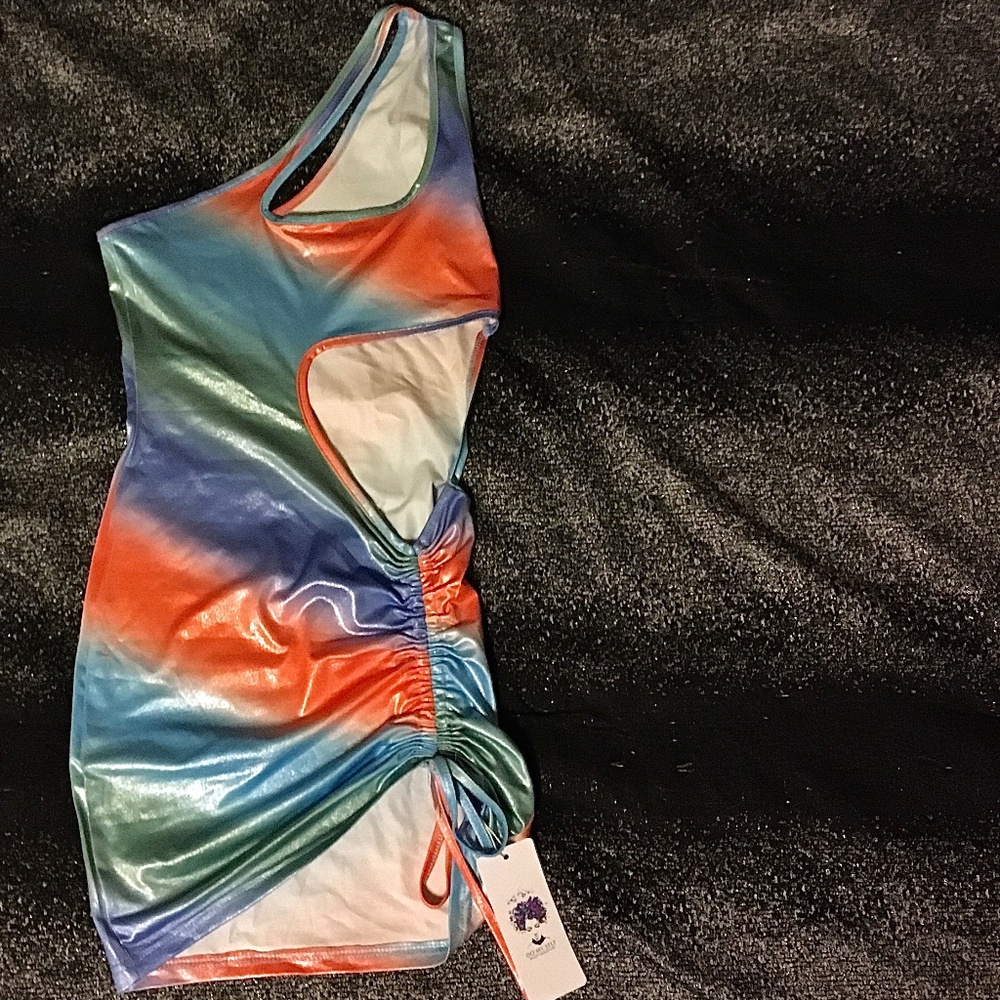 Colorful Side Cut Out Dress